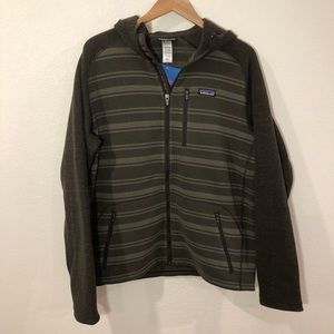 Patagonia Better Sweater Hoody, Zip-Up, Men’s Large, Brown (Striped)